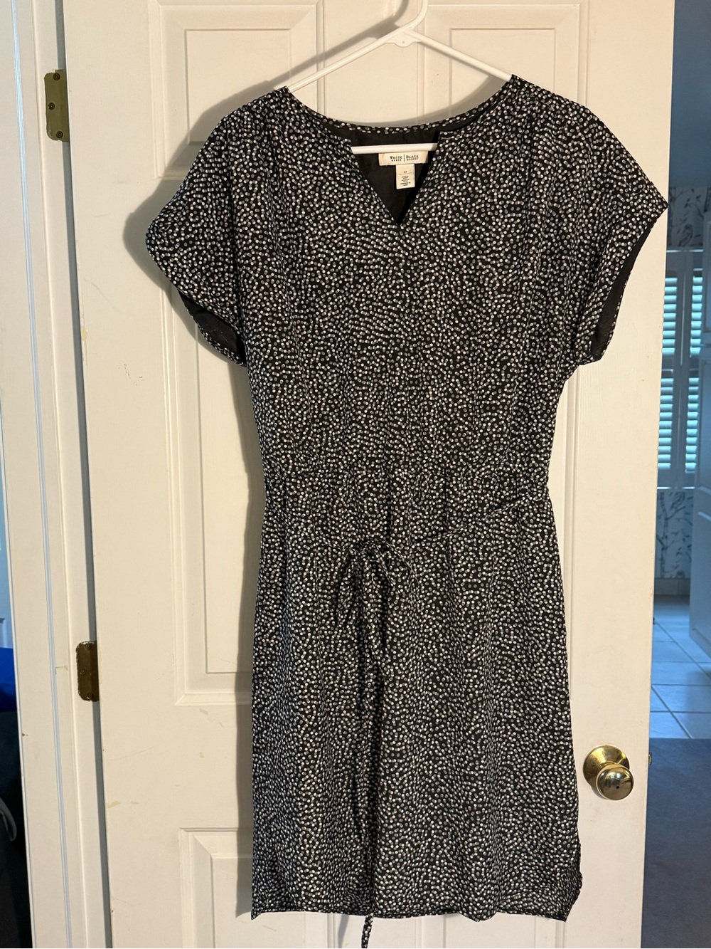 White House Black Market Black and White Speckled Midi Dress